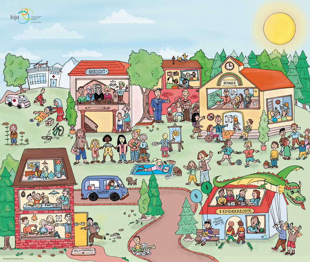 Wimmelbild Kinderrechte Salzburg