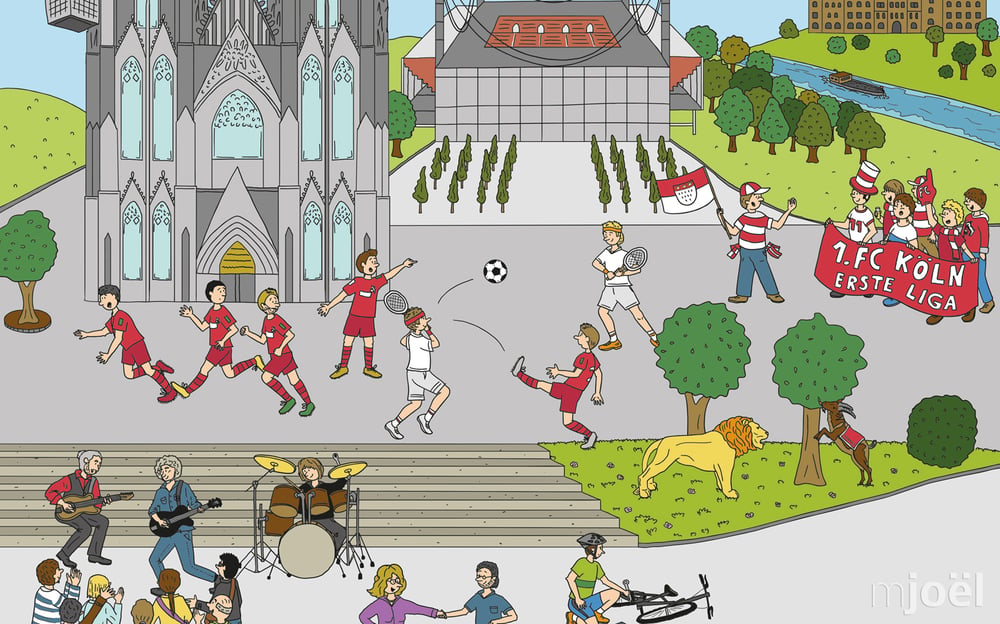 Wimmelbild Ausschnitt Köln