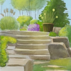Garten mit Ebenen