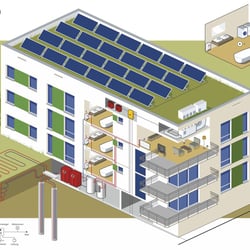 Isometrischer Schnitt eines Wohnhauses. Kunde: Magazin Photovoltaik
