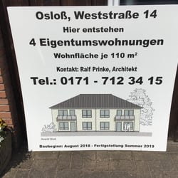 Werbeschild für einen Neubau, im UV-Druckverfahren auf Hartschaumplatte
