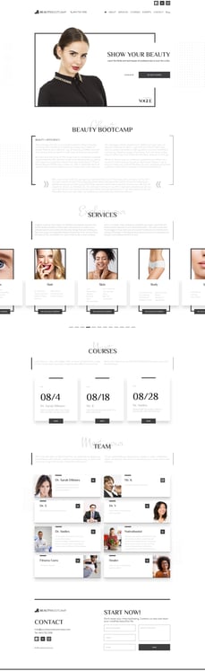 Beauty Bootcamp Webdesign minimalistisch edel