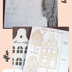 Watercolor – Wooden Cake Toppers