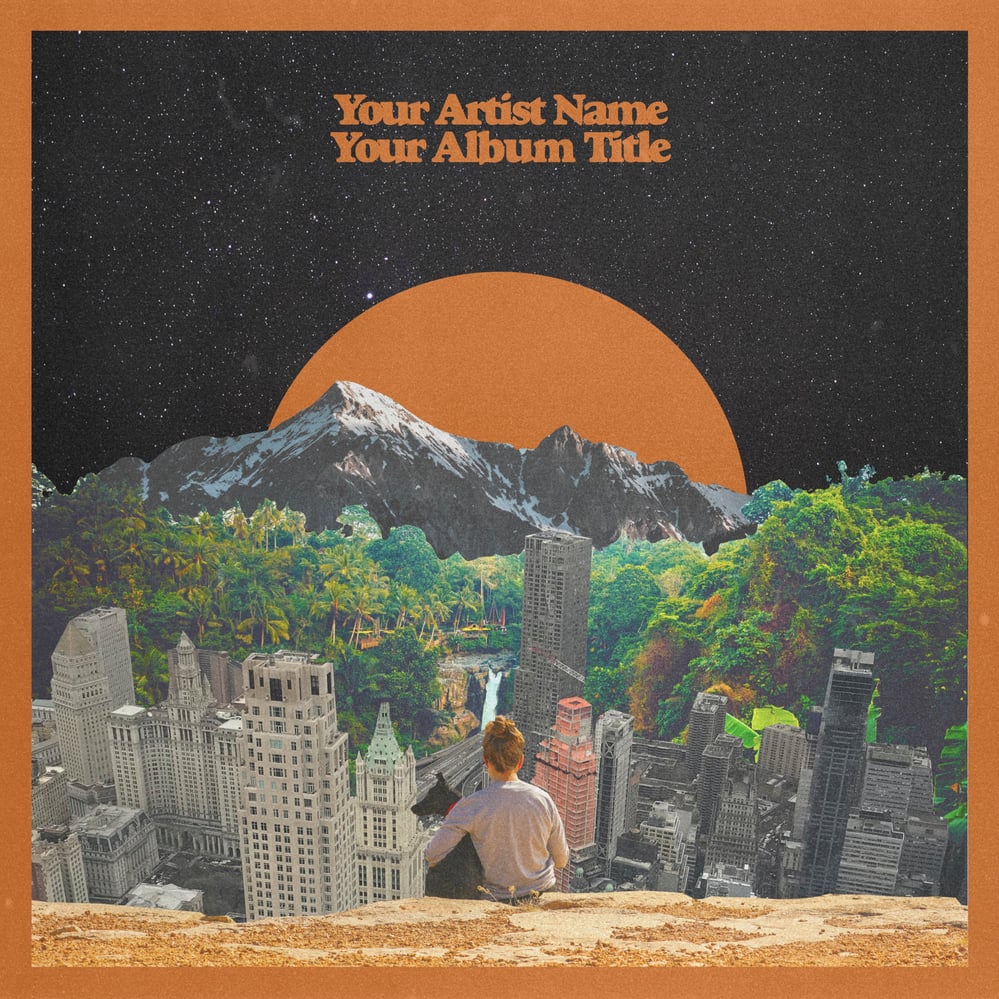 Albumcover „Weite Aussicht“ im Vintage-Collagenstil