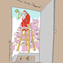Santa 2016 (Tusche in Photoshop koloriert)