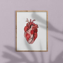 Heart golden Aquarell