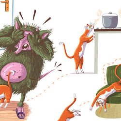 Kinderbuchillustration „Untiermieter gesucht!“