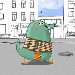 Krokodil geht einkaufen