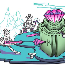 Illustration für das finnische Technologie- und Spielemagazin MB: Gute Hacker gegen Böse Hacker