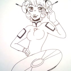 Manga Figur mit Musik CD Scheibe