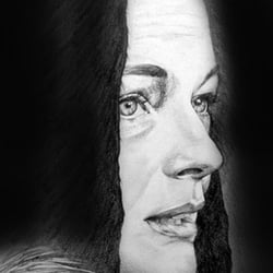 Romy Schneider, Bleistiftzeichnung
