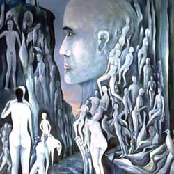 Blaue Schlucht, Öl a. Lw., 100×70 cm, 1996