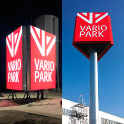 VarioPark-Werbepylon, Bensheim (2020)