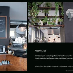 Gesamtkonzept und Wandgestaltung mit Collagen für das Supersonico Restaurant