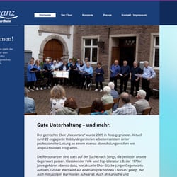 Website des Chores »Reesonanz« (WIX.com)