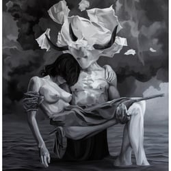 „Entführung der Europa“  Acryl/Leinwand, 100×80 cm