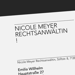 Corporate Design Nicole Meyer Rechtsanwältin