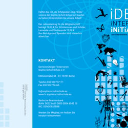 Flyer, Außenseite – Förderverein Sophie-Scholl-Schule