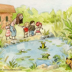 Schulbuch- Froschteich