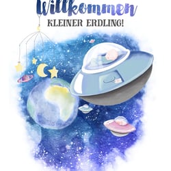 Grußkarte »Willkommen kleiner Erdling«