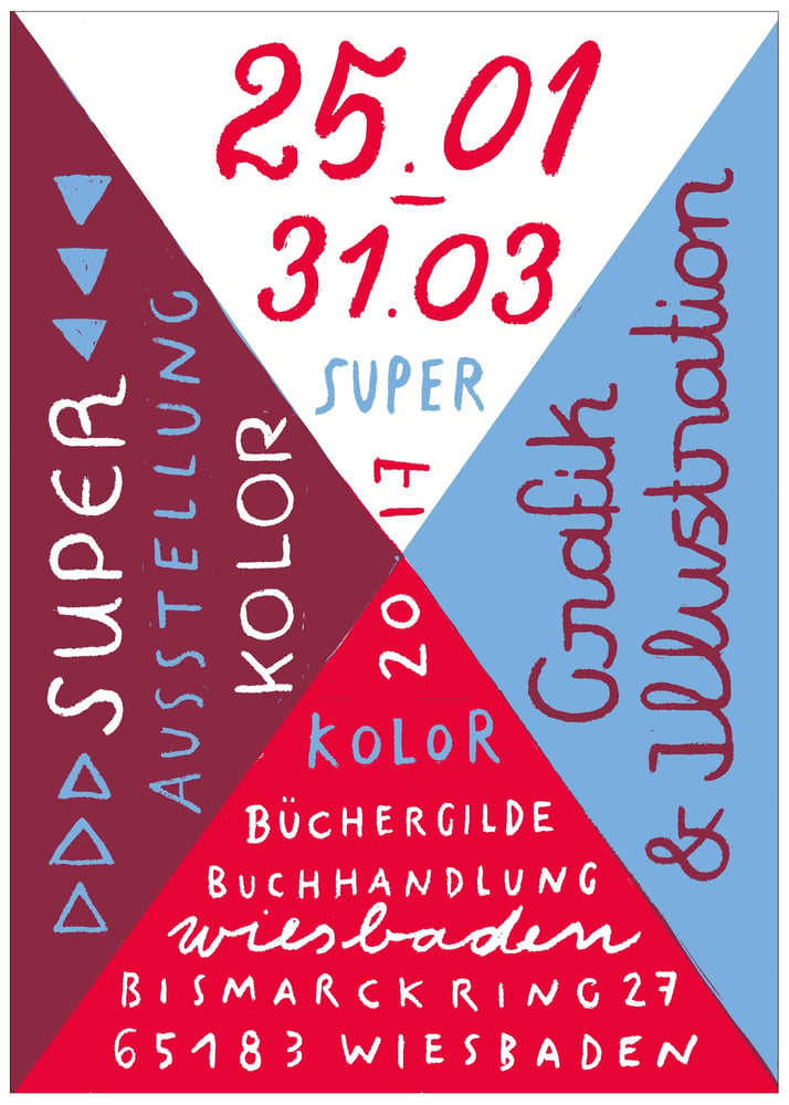 Flyer für unser Ausstellung Super-Kolor -Vorderseite