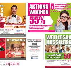 Anzeigengestaltung für Firma Kreativoptik
