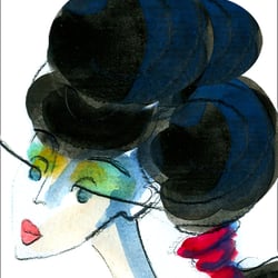 Fashion illustration, watercolour and pencil