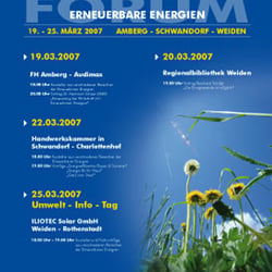 Plakat Ankündigung Forum | Iliotec Regensburg | Branche Erneuerbare Energien