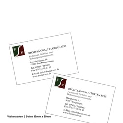 Visitenkarten Anwaltskanzlei Florian Reis