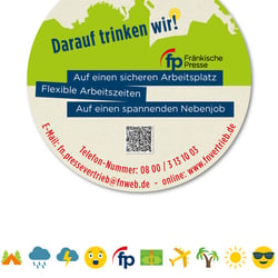 Bierdeckel, Facebook-Anzeige