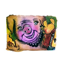 Aquarell, Buntstift & Fineliner