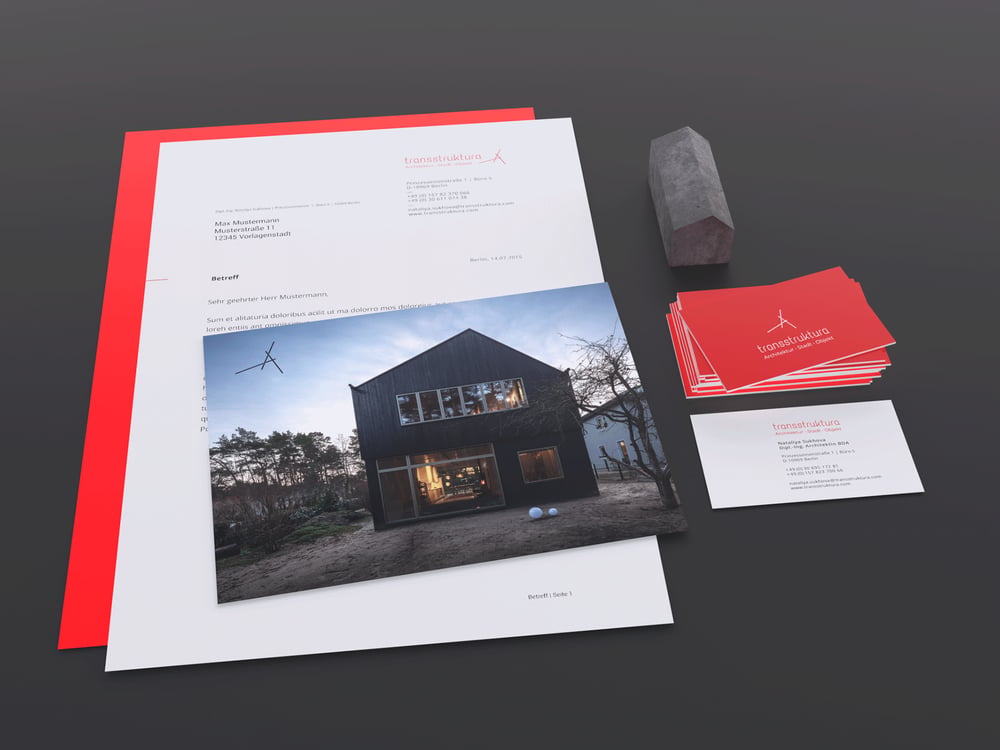 Grafikdesign und gesamte Identity für transstruktura Architekten