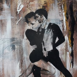 La mirada secreta, 50×70cm, Mischtechnik auf Leinwand