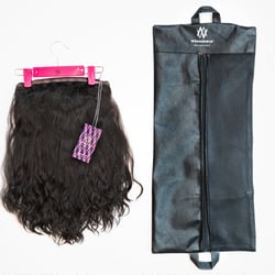 wig & tag / garment bag & tag