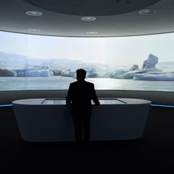 Giesecke, Experience Center, Touchtable & 180° Projection