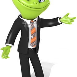 3D Character Frog for representation of the company