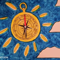 Inktober-21 – Tag 16 – Thema:Compass. Hier ist mein Sonnenkompass.