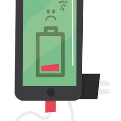 Informative Illustration „Akku leer“