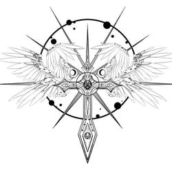 Cross- Metal Angel Halo Wings