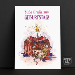 Grusskarte „Geburtstag“ – Linnys-Art