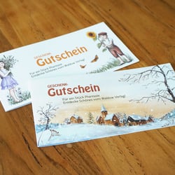 Gutscheine für den Waldow Verlag in Kombination mit meinen Illustrationen