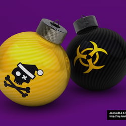 3D Illustration SantaSkull