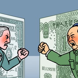 Karikatur zum Währungskrieg (Deutsche Welle)