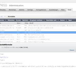 Backend-Bereich mit Webmail-Client