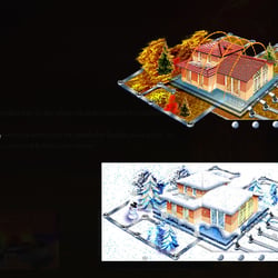 Flash- und HTML5 Animation 3D, verschiedene Jahreszeiten, in Aktion auf http://www.arthouse39.de/animation.php
