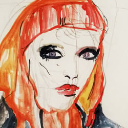 She dreamed of painting the unsaid, 2017 Vienna, watercolors on paper