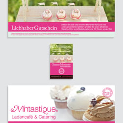 Mintastique® Café & Catering: Corporate Design und Gestaltung diverser Werbemittel