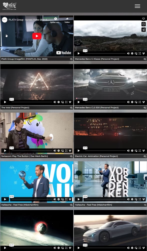 Website eye • love • motion