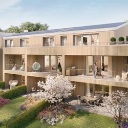 3D ARCHITEKTURVISUALISIERUNG – MEHRFAMILIENHAUS  – GARTENANSICHT