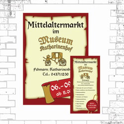 Plakat und Flyer für Mittelaltermarkt